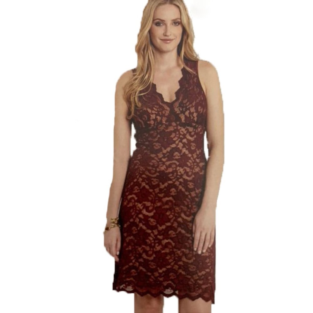 Karen Kane dress size L, lace, wine